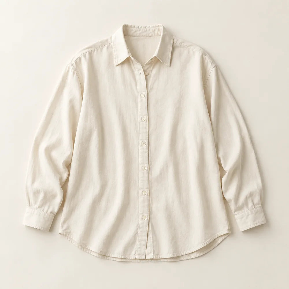 Ivory relaxed button-front shirt concept