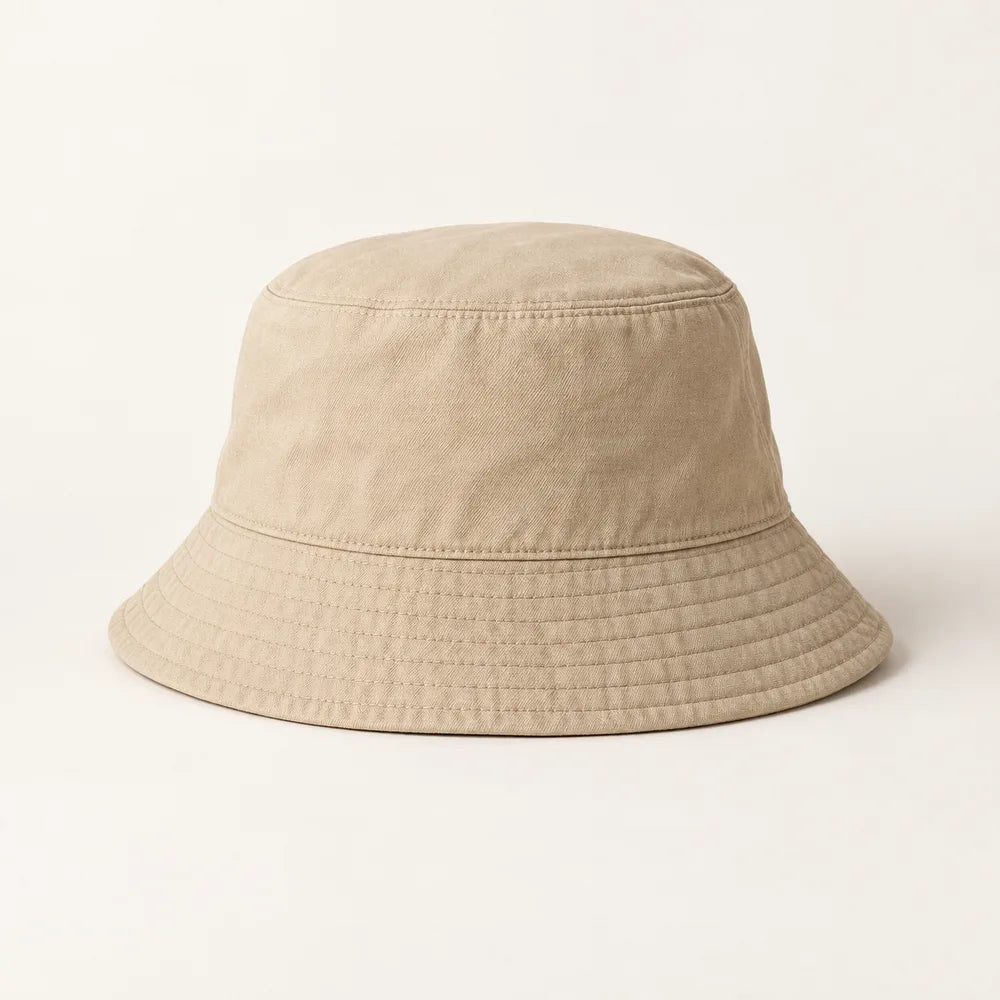Sand-colored bucket hat concept