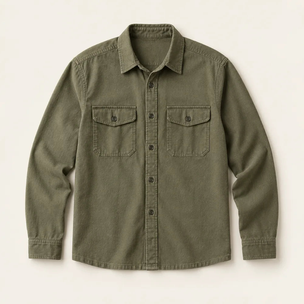 Olive utility overshirt concept
