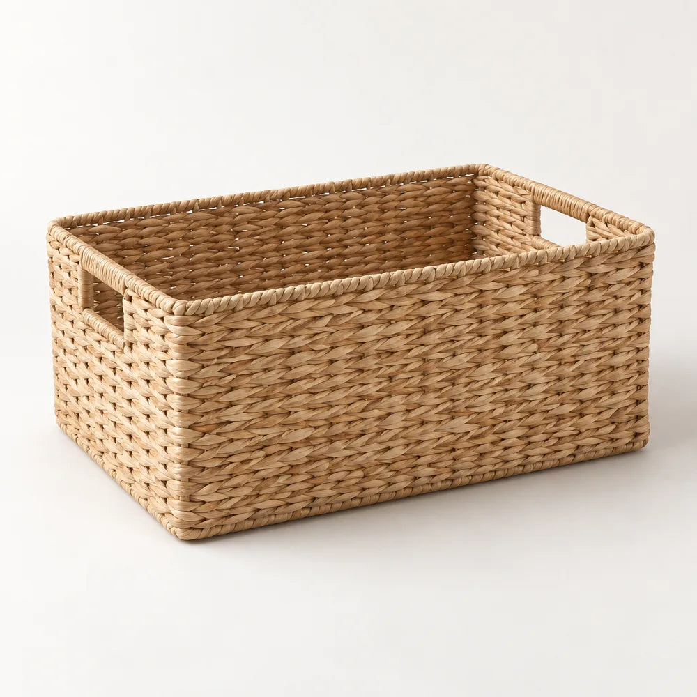 Natural woven storage basket concept
