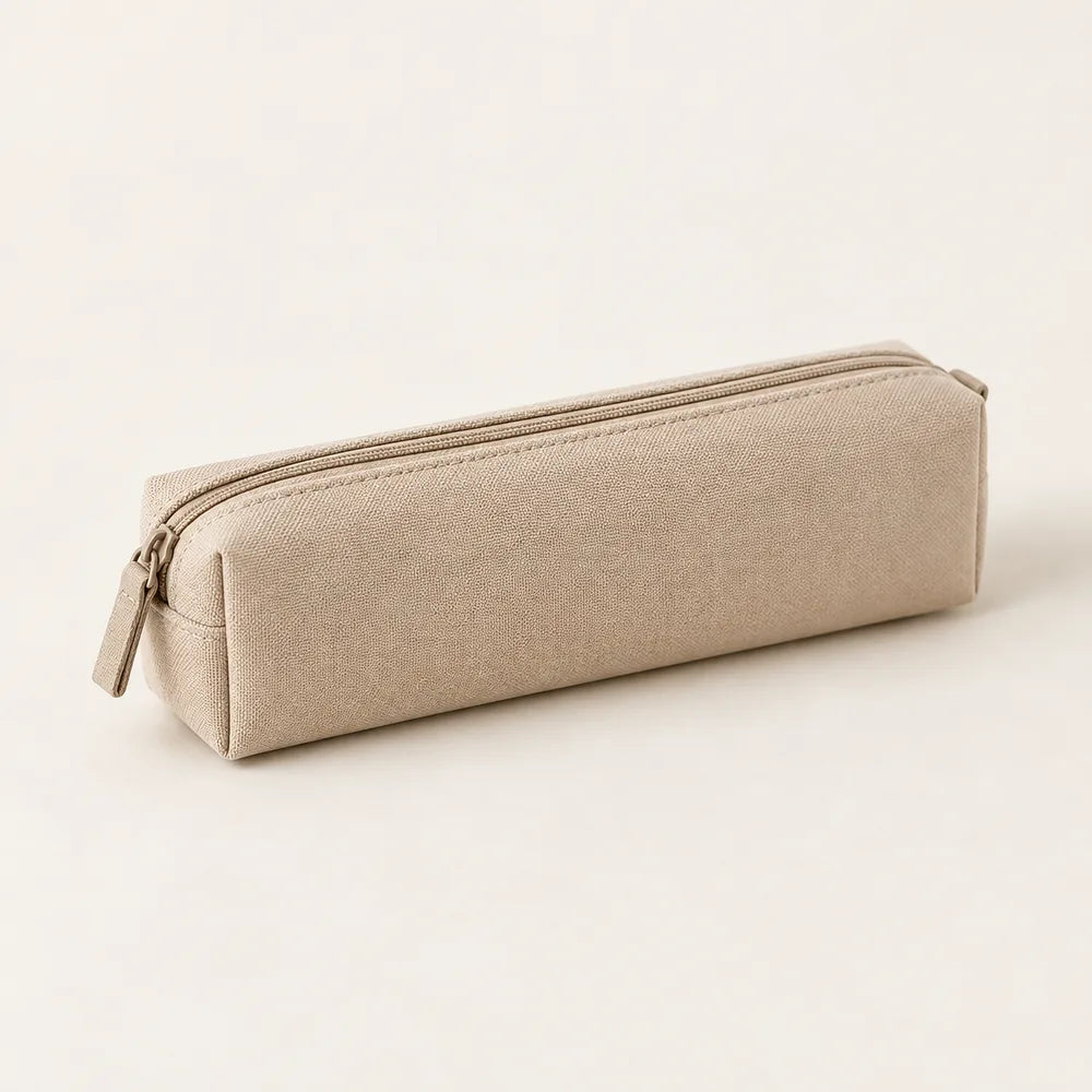 Sand-colored zipped pencil case concept