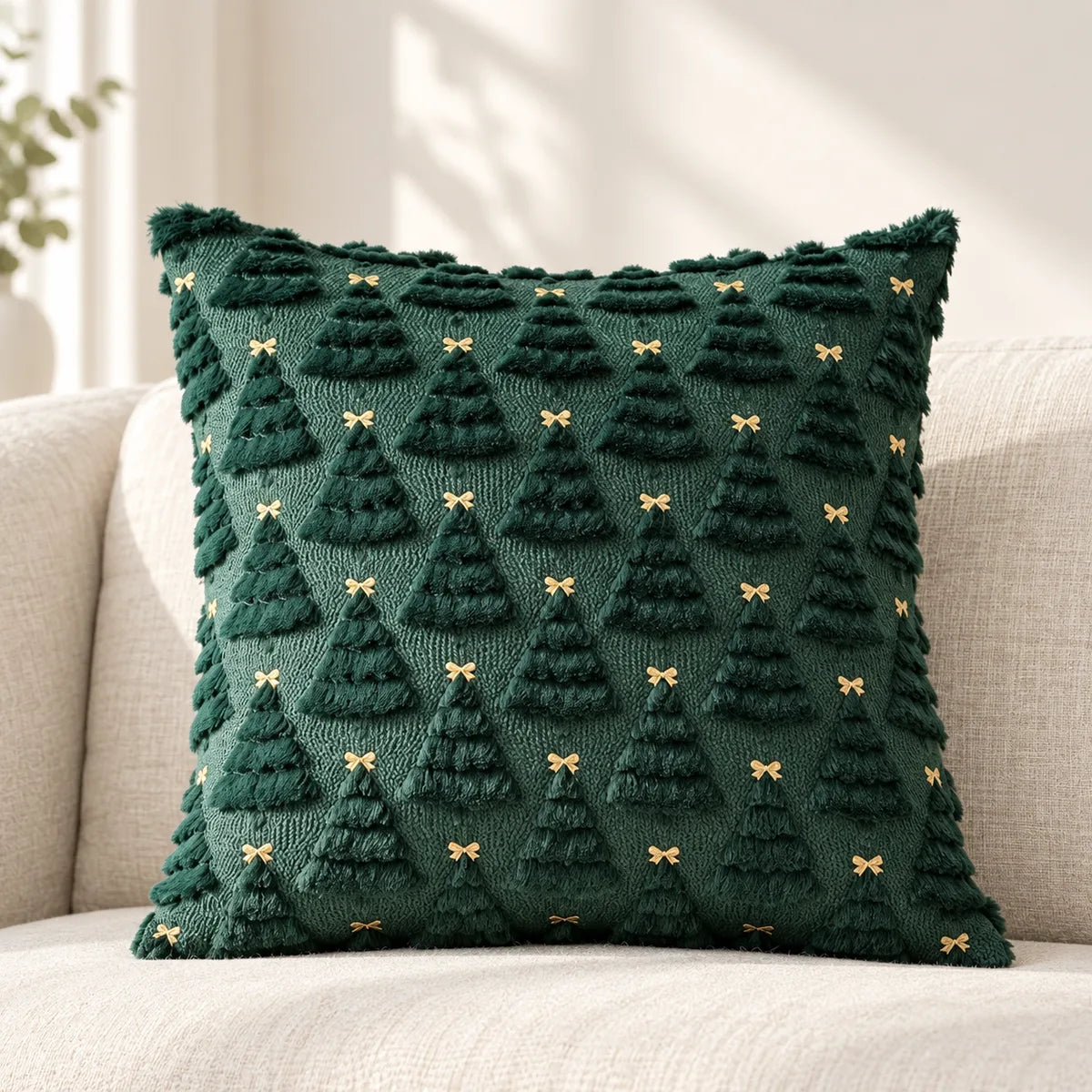 Bows and Trees Pillow Cover design