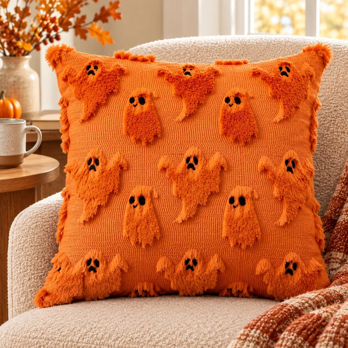 Playful Ghost Pillow Cover design