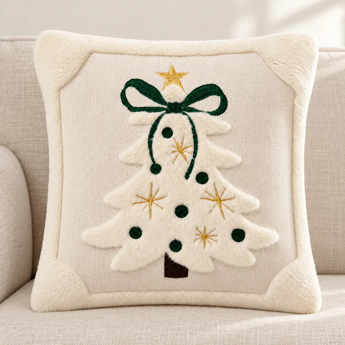 Ribbon Christmas Tree Pillow Cover design