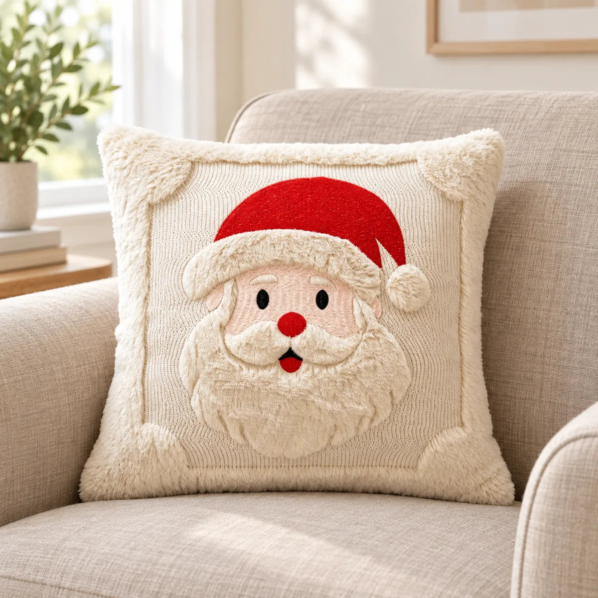 Santa Face Pillow Cover design