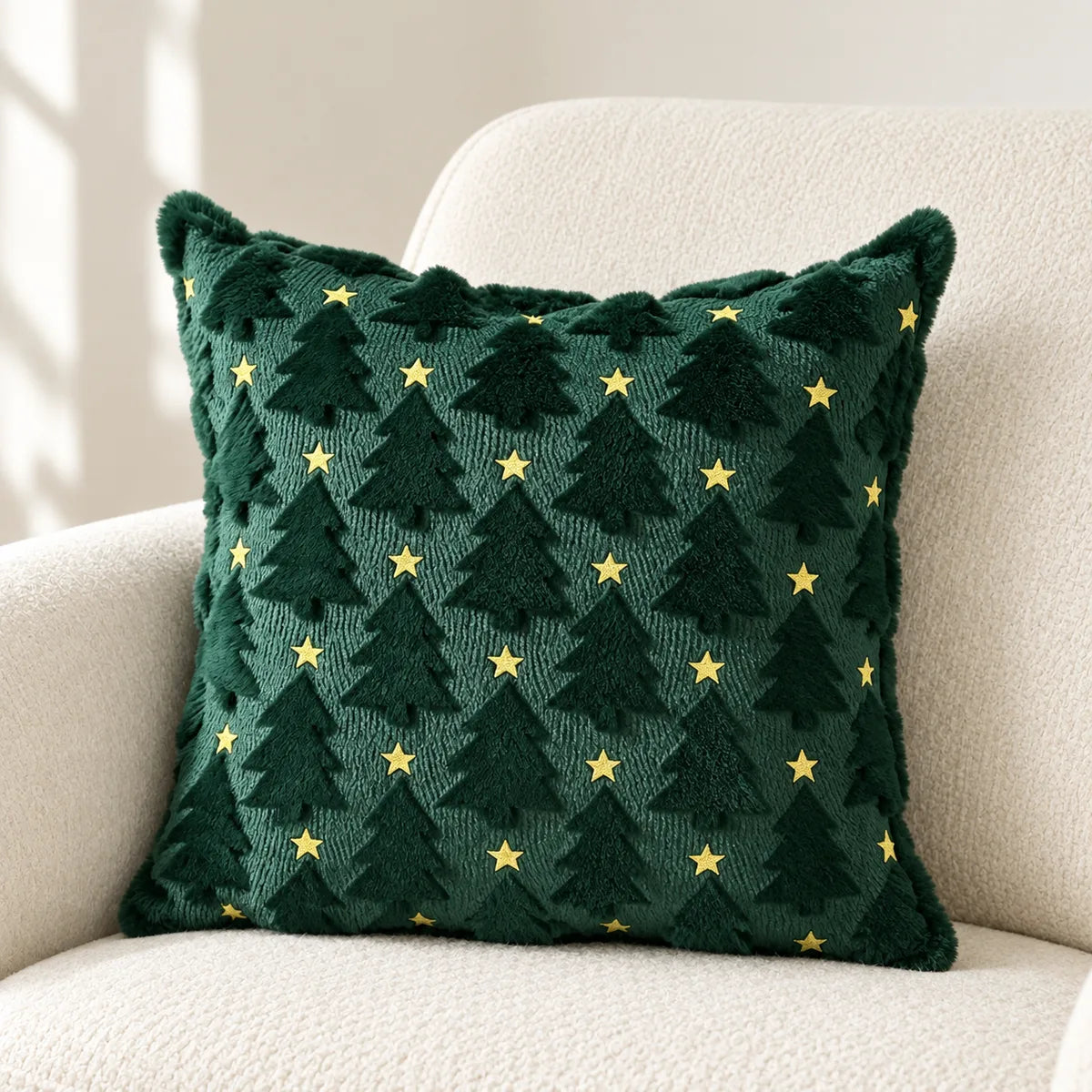 Stars and Trees Pillow Cover design